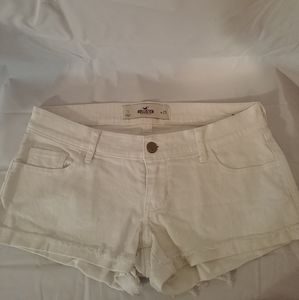 Hollister white jean shorts